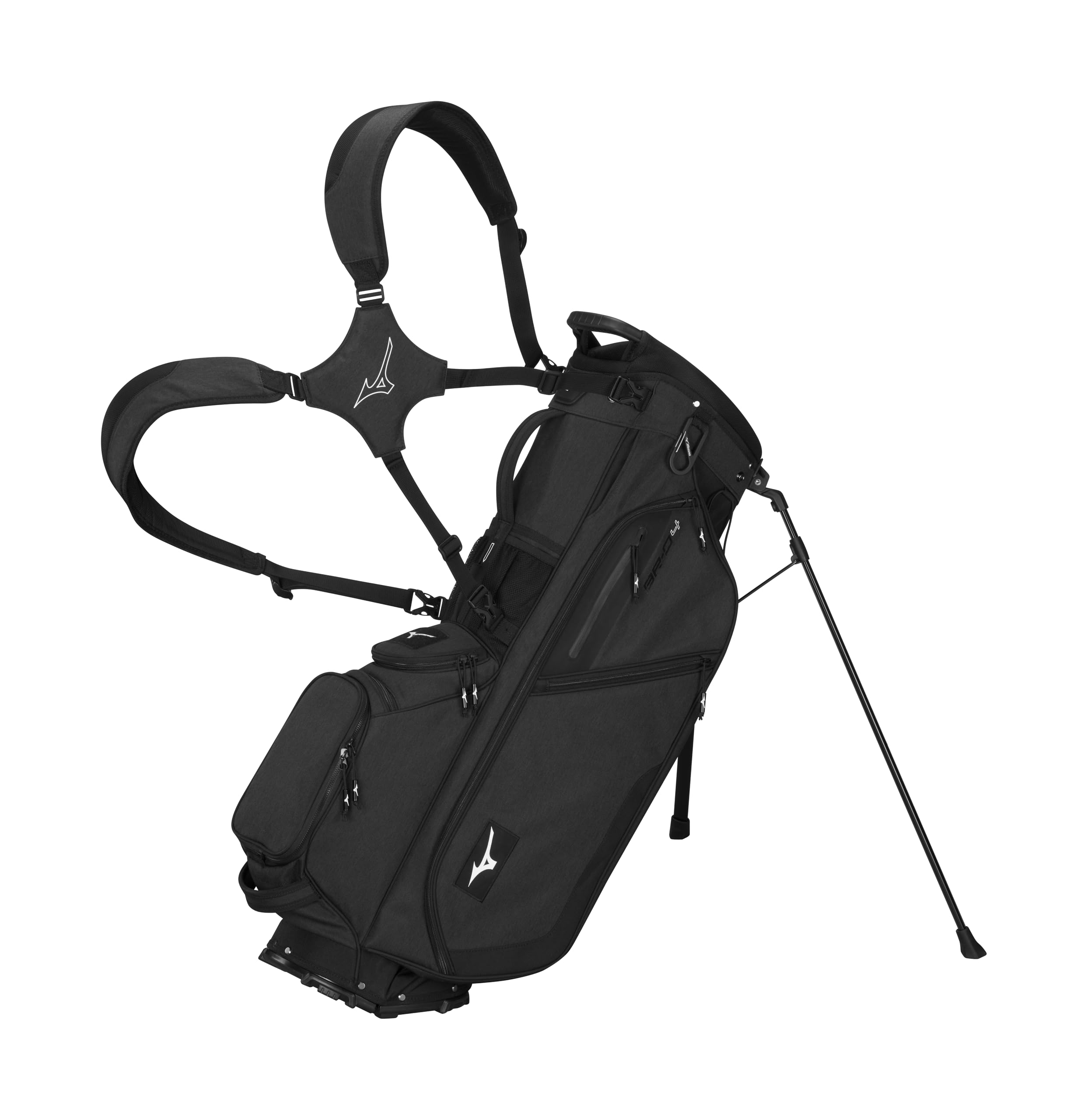 Mizuno BR-D4 Stand Golf Bag | 9 Inches | Heathered Charcoal, Stand